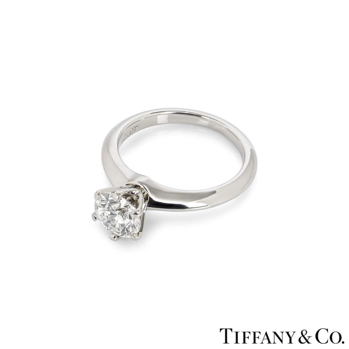 Tiffany & Co. Platinum Diamond Setting Ring 1.04ct G/VS2